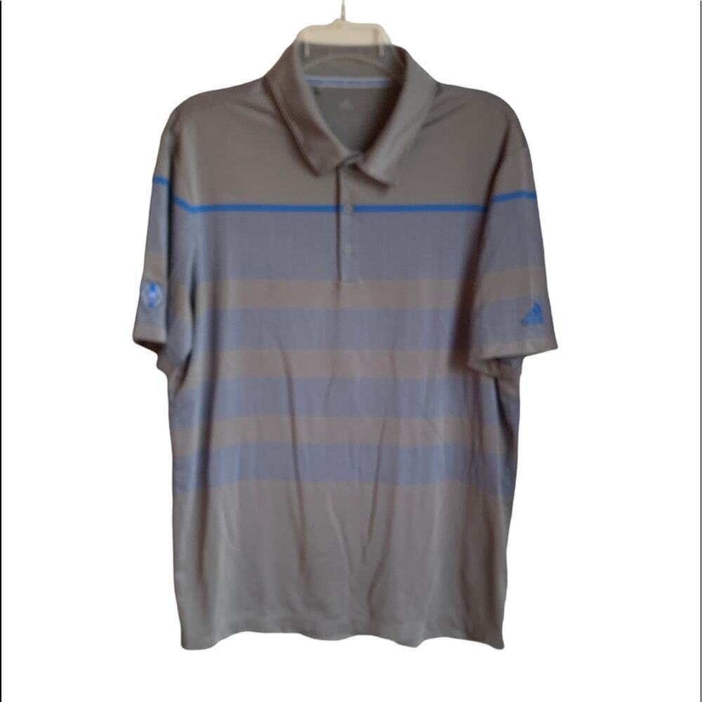 ADIDAS Men’s Striped Polo/Golf Shirt / Size: Large
